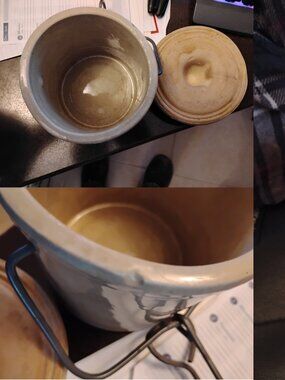 Wisconsin Pioneer Vintage Cheese Crock Original Stoneware